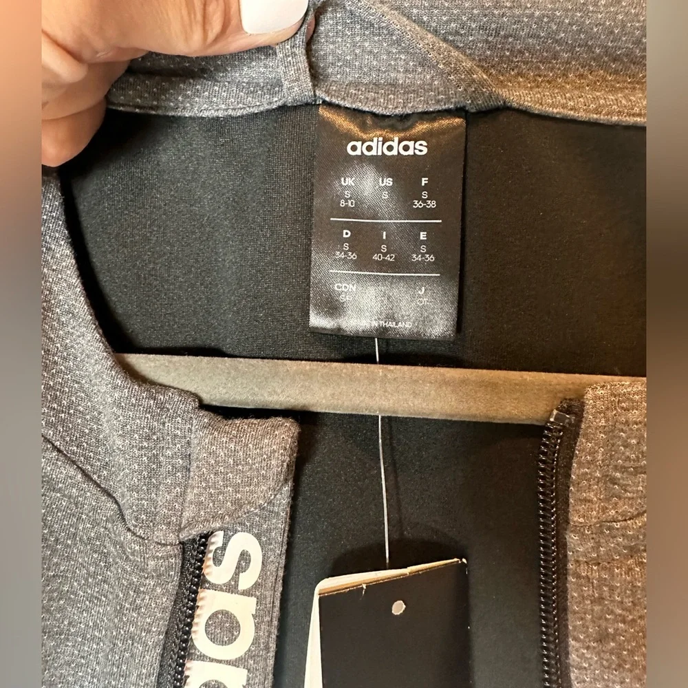 NWT Adidas Women's Medium Gray D2M Full Zip Cimalite Track Top Jacket - Picture 7 of 8